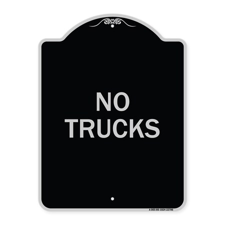 Signmission Designer Series Truck No Trucks, Black & Silver Heavy-Gauge Aluminum Sign, 24" x 18", BS-1824-22786 A-DES-BS-1824-22786